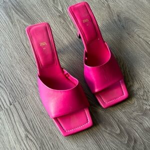 Zara Pink Heeled Sandala